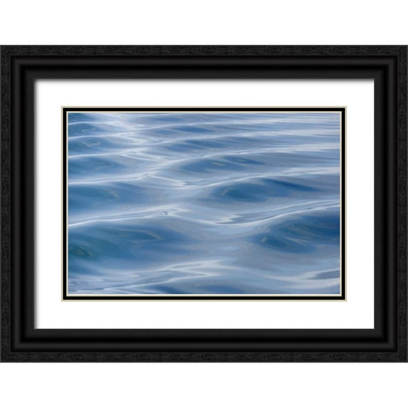 Paulson, Don 32x23 Black Ornate Wood Framed with Double Matting Museum Art Print Titled - USA, Alaska Detail of boat wake