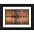 thumbnail image 1 of Paulson, Don 32x23 Black Ornate Wood Framed with Double Matting Museum Art Print Titled - UT, Glen Canyon Abstract stained sandstone wall, 1 of 4