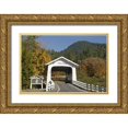 thumbnail image 1 of Paulson, Don 32x23 Gold Ornate Wood Framed with Double Matting Museum Art Print Titled - OR, Cottage Grove Grave Creek Covered Bridge, 1 of 4