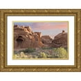 thumbnail image 1 of Paulson, Don 32x23 Gold Ornate Wood Framed with Double Matting Museum Art Print Titled - UT, Arches NP Windows Section and cave opening, 1 of 4