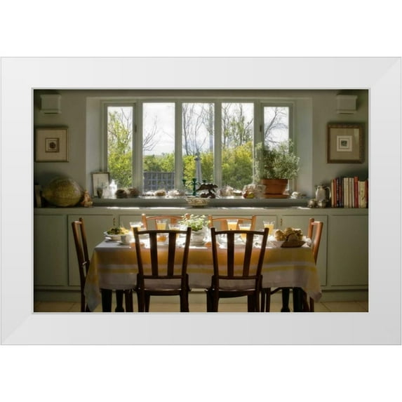 Paulson, Don 32x23 White Modern Wood Framed Museum Art Print Titled - Table set for a breakfast meal