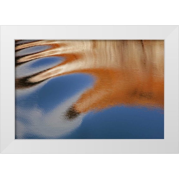 Paulson, Don 32x23 White Modern Wood Framed Museum Art Print Titled - Utah, Glen Canyon NRA Boat wake patterns