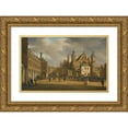 thumbnail image 1 of Paulus Constantijn la Fargue 14x11 Gold Ornate Wood Frame and Double Matted Museum Art Print Titled - The Hague, a View of the Binnenhof Looking North with the Ridderzaal, 1 of 4