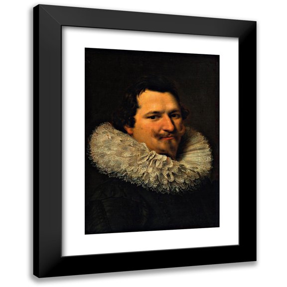 Paulus Moreelse 18x24 Black Modern Framed Museum Art Print Titled - Portrait of a Man