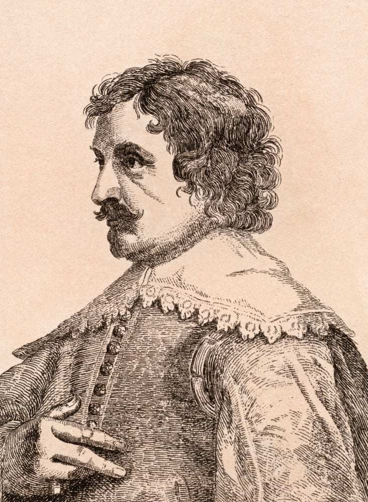 Paulus Pontius 1603-1658 Flemish Artist From 75 Portraits Of Celebrated Painters From Authentic Originals Etched By James Girtin Published London 1817 Canvas Art - Ken Welsh Design Pics (24 x 34)