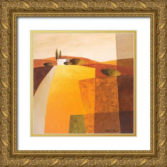 Paus, Hans 26x26 Gold Ornate Wood Framed with Double Matting Museum Art Print Titled - Country road III