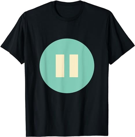 T-Shirt Bambino Pulsante Pausa Grigia - Giorno, Gaming, Per Età 6-13 Anni