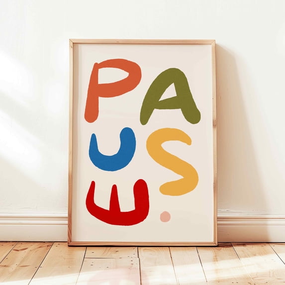 How Positive Pay Works Pause Colorful Printable, Positive Affirmation Poster, Retro Work ...