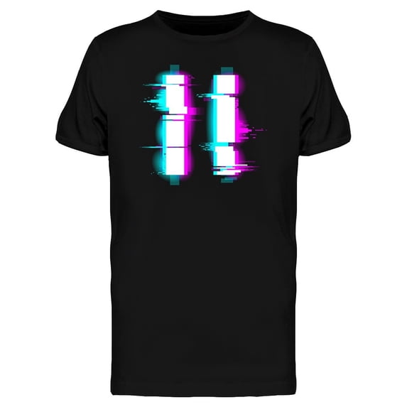 Pause Symbol Glitch Effect Tee Men's -Image by Shutterstock