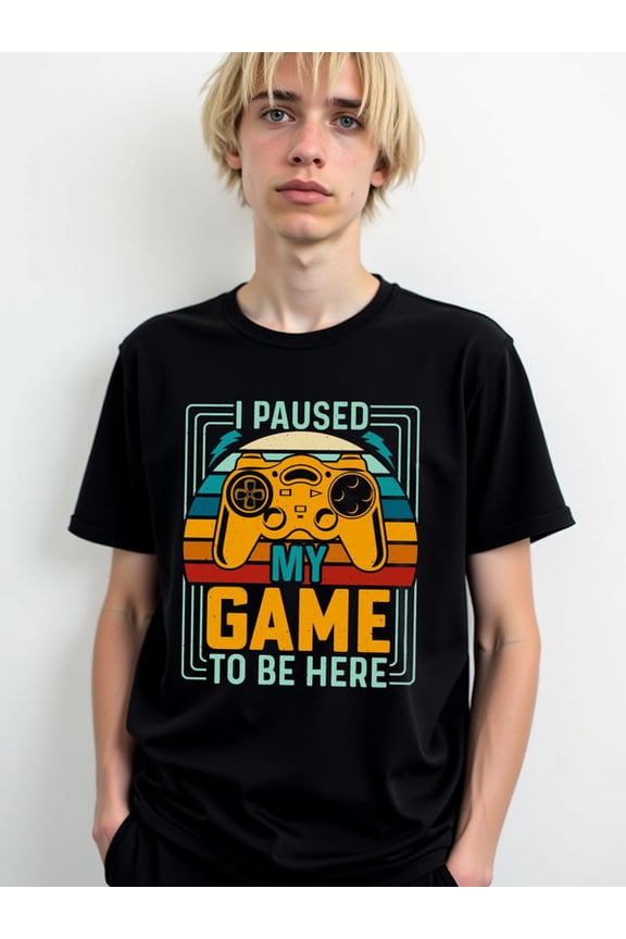 Paused Game Tee Men comfort colors tshirt black 2026 graphic tees printed T-shirts, Streetwear style clothing Fashion Unisex Shirt Graphic tshirts