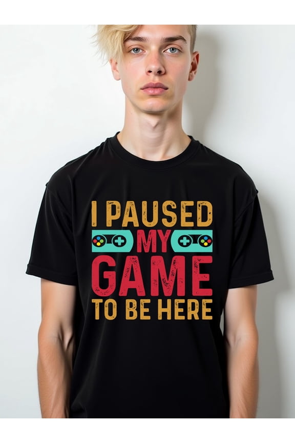 Paused Game Tee Men's graphic t shirts black casual summer Daytime and weekend wear spring and summer clothing Funny Unisex Shirt Graphic Tee tshirts