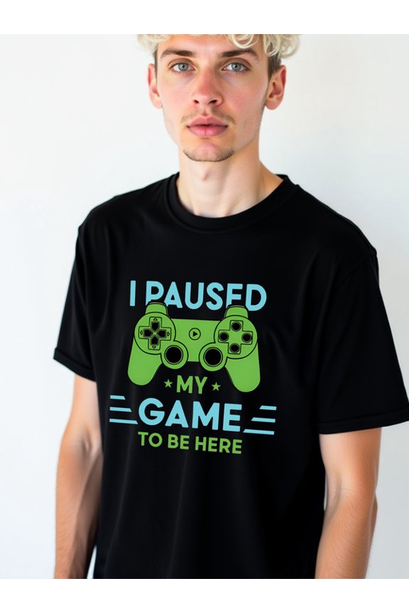 Paused Game Tee mens comfort colors tshirt black short top Fashionable, printed, machine washable Unique Design Unisex Shirt Crewneck tshirts