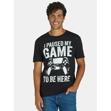 Paused My Game Men's & Big Men's Graphic Tee with Short Sleeves, Sizes S-3XL