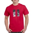 thumbnail image 1 of Paused Time Clock Pattern Design Men Red T-Shirt, Male Medium, 1 of 4