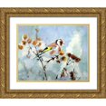 thumbnail image 1 of Pautov, Igor 24x20 Gold Ornate Wood Framed with Double Matting Museum Art Print Titled - Colorful Bird, 1 of 4