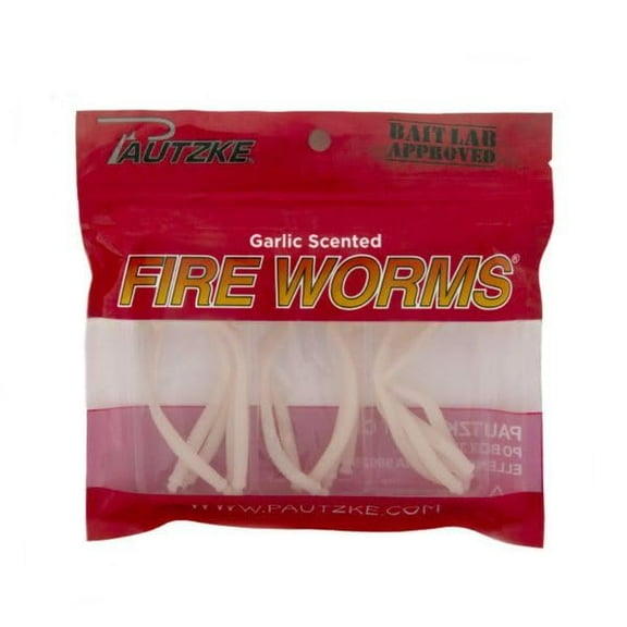 Pautzke Bait Co. Fire Worms - Garlic Scented, Glow-in-The-Dark Fishing Bait for Panfish, Trout, Steelhead, Salmon - 2.7" Neutrally Buoyant Worms, 15 Pack, Available in 7 Colors