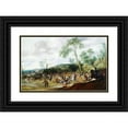 thumbnail image 1 of Pauwels van Hillegaert 14x11 Black Ornate Wood Framed Double Matted Museum Art Print Titled: Battle Burial in a Hilly Landscape, 1 of 5