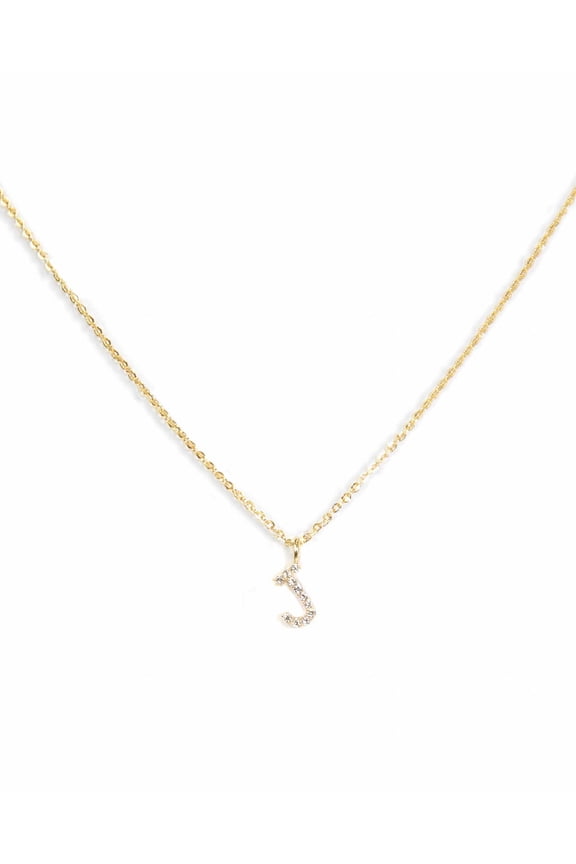 Pavé Initial Necklace - Gold