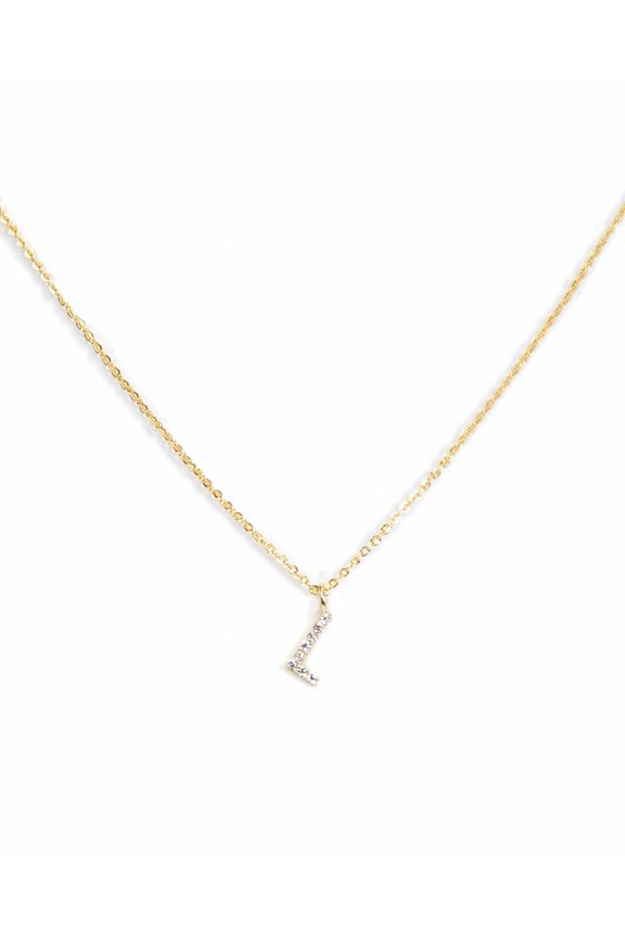 Pavé Initial Necklace - Gold