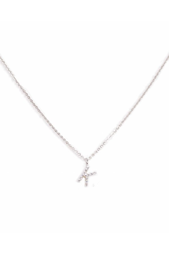 Pavé Initial Necklace - Silver