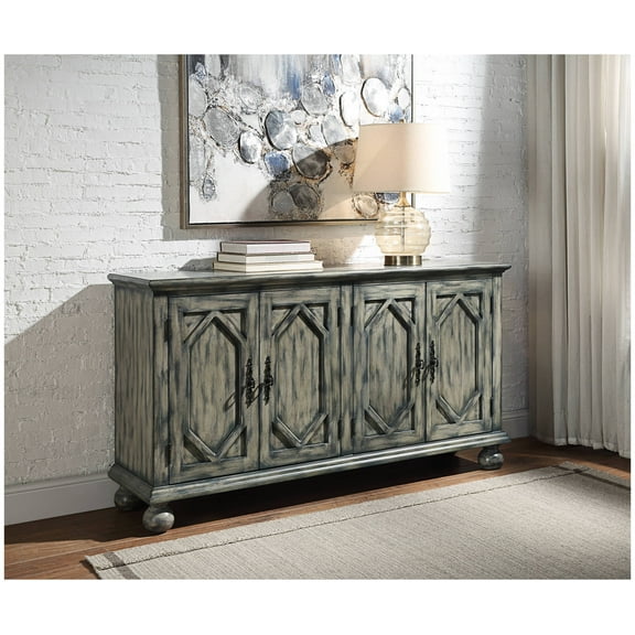 Pavan Rustic Gray Finish Console Cabinet