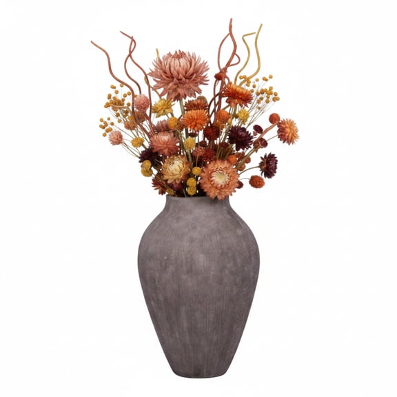 Pavati Handcrafted Egg-Shaped Terracotta Vase with Ribbed Texture