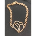 thumbnail image 1 of Pave 1/4 Carats Round Brilliant Natural Diamonds Two-Hearts Bracelet In Hallmark 14K Rose Gold, 1 of 13
