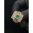 thumbnail image 1 of Pave 3.20 Cts Round Brilliant Cut Diamonds Emerald Cocktail Party Ring In Hallmark 14K Rose Gold, 1 of 13