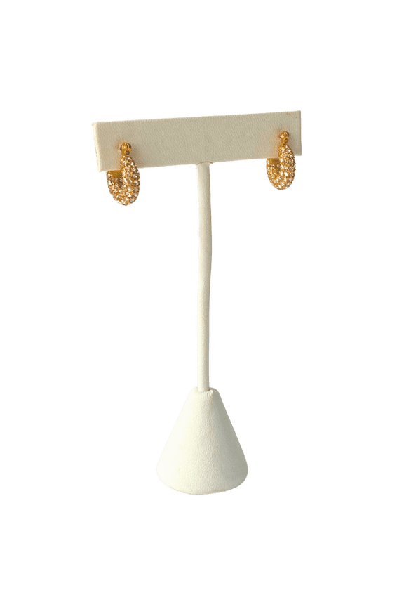 Pave Bubble Hoops gold