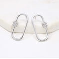 thumbnail image 1 of Pave Carabiner Lock Stud Earring, 1 of 9