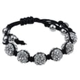 thumbnail image 1 of Pave Crystal Beaded Macrame Adjustable Bracelet in Silvertone, 1 of 1