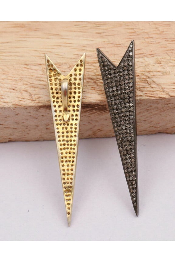 Pave Diamond Arrow Head Pendant Beautiful 925 Silver Handmade Diamond Pendant.
