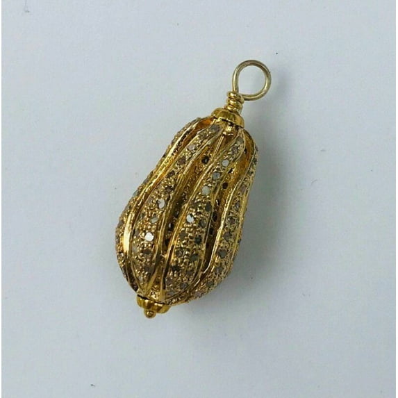 Pave Diamond Pendant 925 Silver Peanut Pendant Minimalist Diamond Pendant Gift.