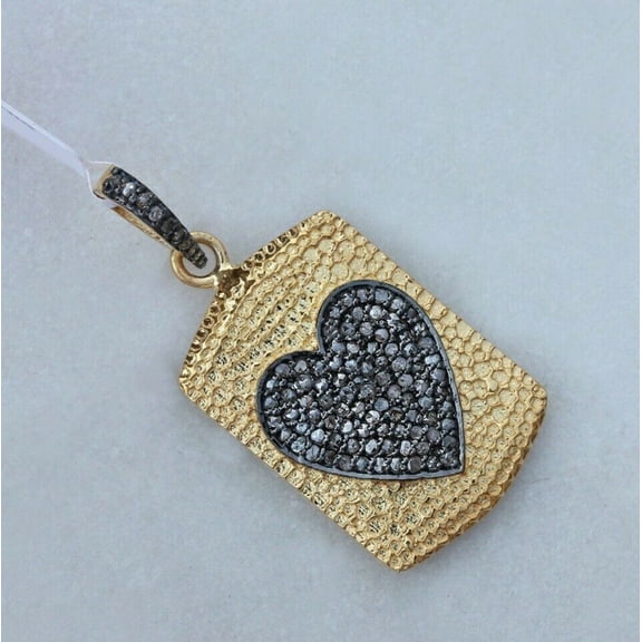 Pave Diamond Pendant Findings 925 Sterling Silver For Women Textured Pendant.