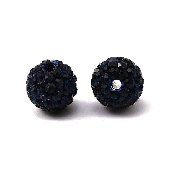 Pave Disco Ball Beads Polymer Clay Rhinestone Beads Round Montana 10mm Hole: 1.5mm