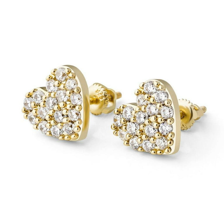 Pave Heart Layered Earrings Pave Heart Layered Earrings