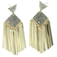 thumbnail image 1 of Pave Rhinestone Accented Gold-Tone Drop Dangle Earrings TME714, 1 of 1