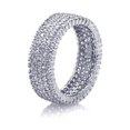thumbnail image 1 of Pave Set Clear Cubic Zirconia Eternity Band Ring Rhodium Plated Sterling Silver Size 5, 1 of 2