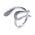 thumbnail image 1 of Pave Set Cubic Zirconia Snake Ring Rhodium Plated Sterling Silver Size 5, 1 of 3