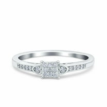 Pave Set Heart Promise Women's Engagement Ring 1.8 Ct Diamond 14K White Gold Over