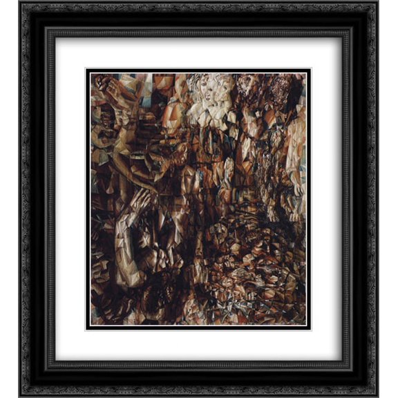 Pavel Filonov 2x Matted 20x22 Black Ornate Framed Art Print 'War with Germany'