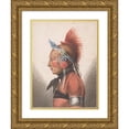 thumbnail image 1 of Pavel Petrovich Svinin 15x18 Gold Ornate Wood Frame and Double Matted Museum Art Print Titled - An Osage Warrior (1811-Ca. 1813), 1 of 4