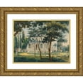 thumbnail image 1 of Pavel Petrovich Svinin 18x15 Gold Ornate Wood Frame and Double Matted Museum Art Print Titled - A Country Residence, Possibly General Moreau's Country House at Morrisville, Pennsylvania (181, 1 of 4