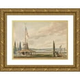 thumbnail image 1 of Pavel Petrovich Svinin 24x18 Gold Ornate Framed and Double Matted Museum Art Print Titled - The Traveler's First View of New York-The Battery and Flagstaff (1811-Ca. 1813), 1 of 4
