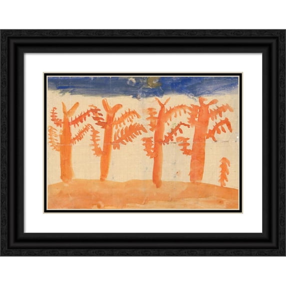 Pavel Tchelitchew 14x11 Black Ornate Wood Framed Double Matted Museum Art Print Titled: Landscape (1921-22)