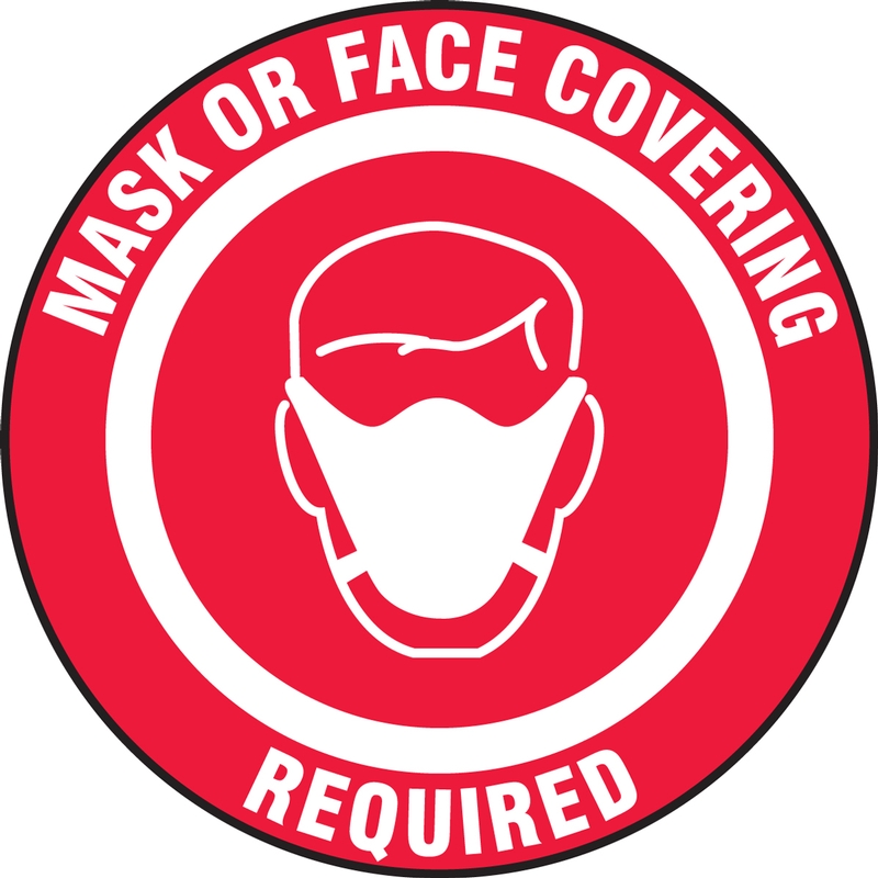 Pavement Sign Mask Or Face Covering Required Metal Signs 12 Inch Rust ...