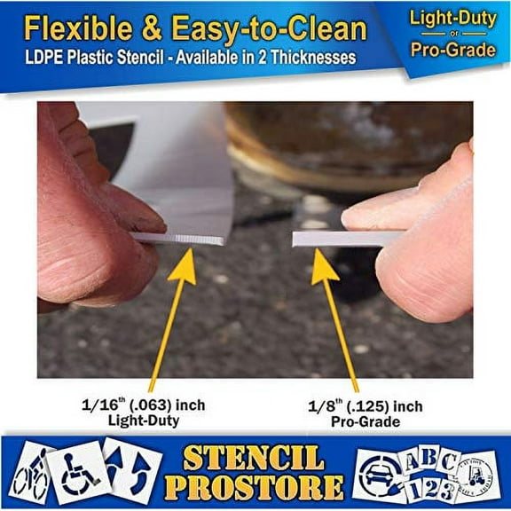 Pavement Stencils - 15 inch - Handicap - ADA Stencil - 15" x 14" x 1/16" (63 mil) - Light-Duty
