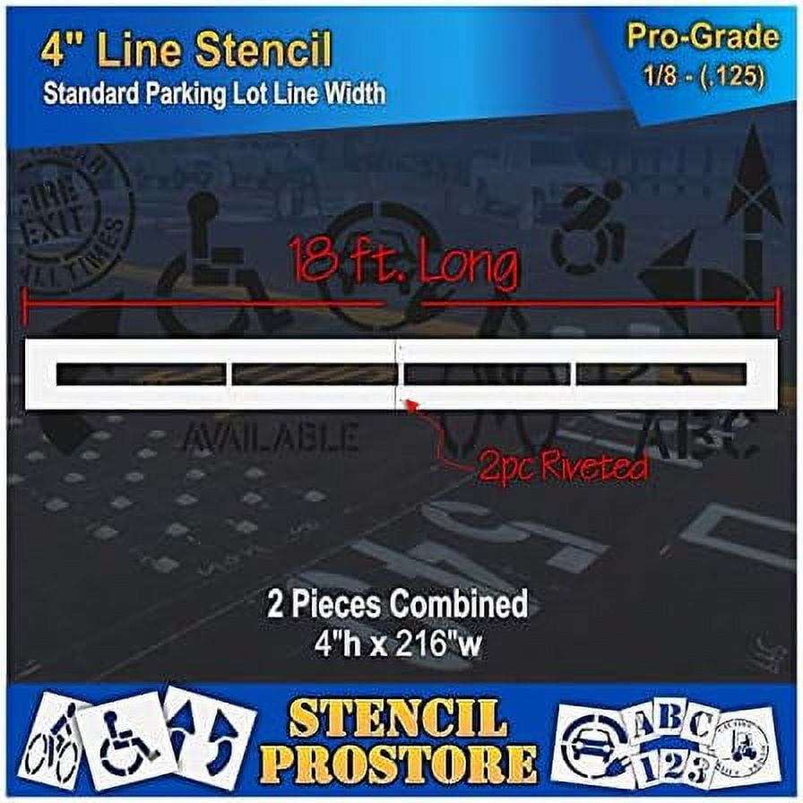 Pavement Stencils 4 Inch Straight LINE Stencil 4" X 216" X 1/8