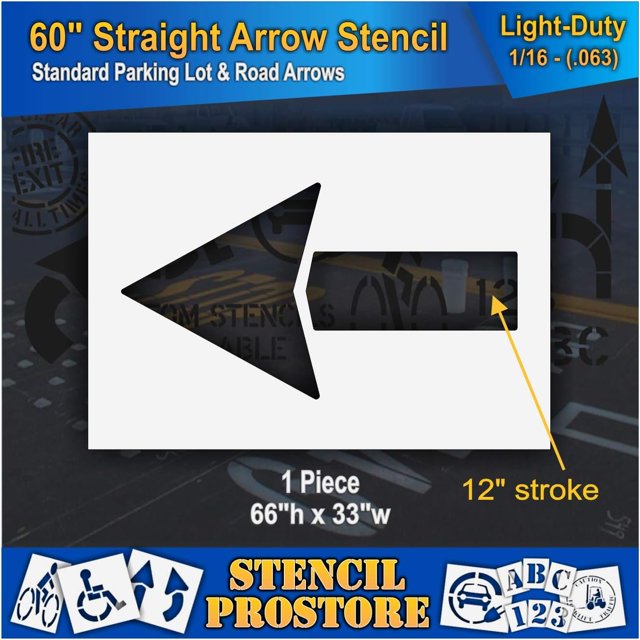 Pavement Stencils 60 inch STRAIGHT Stencil 60" x 32" 1/16" (63