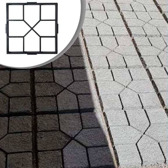 Paver Mold Ecohintz Diy Plastic Paving Mold for Concrete - Interlocking Design, Durable Hdpe Material - Reusable Garden Path & Parking Lot Paver Tool - Easy Create Walkways, Concrete Walkway Tool, F